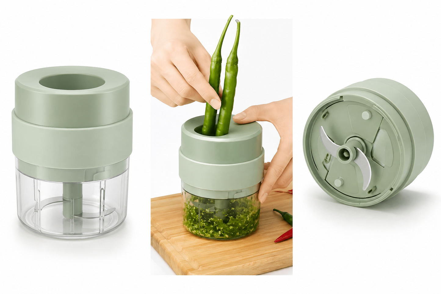 Herb Garlic Chopper - Electric Food Mincer Cutter Dicer