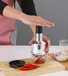 Manual Garlic Chopper Press - Stainless Steel Food Mincer