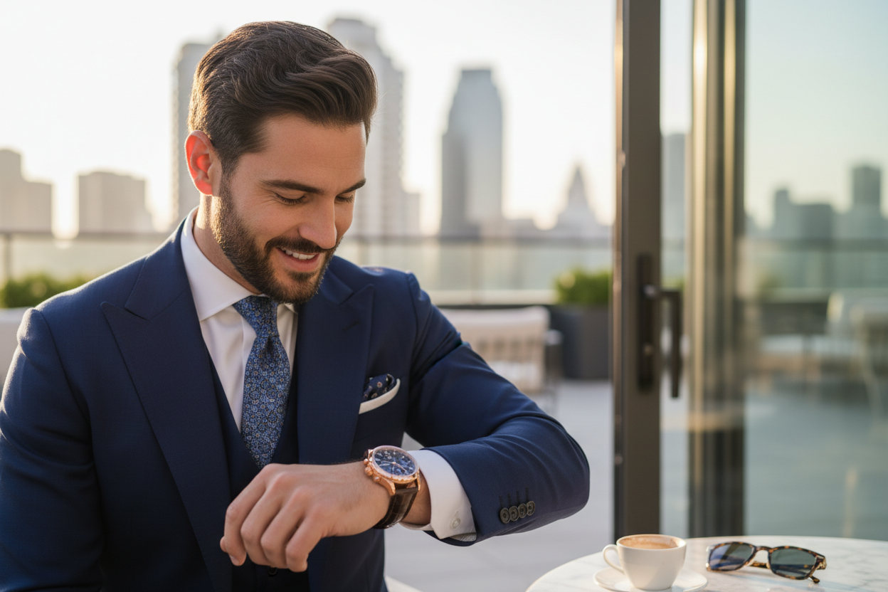 Man using a watch